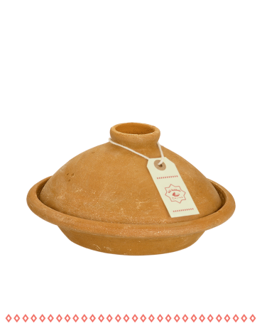 Natur Tajine T2 unbehandelt mit Kochfibel